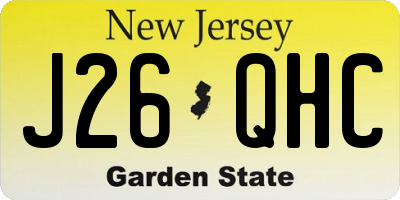 NJ license plate J26QHC