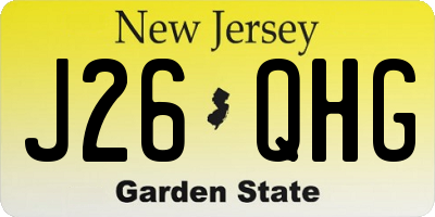 NJ license plate J26QHG