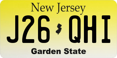 NJ license plate J26QHI