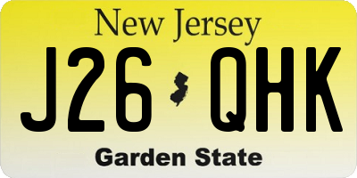 NJ license plate J26QHK