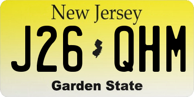 NJ license plate J26QHM