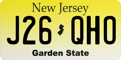 NJ license plate J26QHO