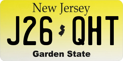 NJ license plate J26QHT