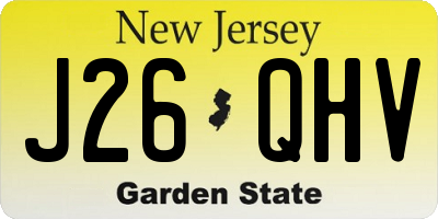 NJ license plate J26QHV
