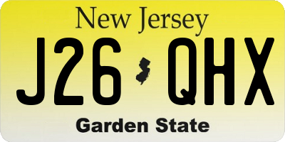 NJ license plate J26QHX