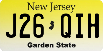 NJ license plate J26QIH