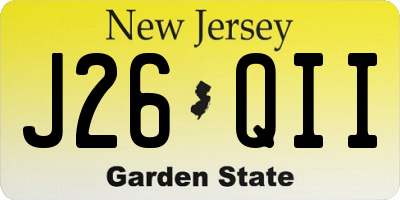 NJ license plate J26QII