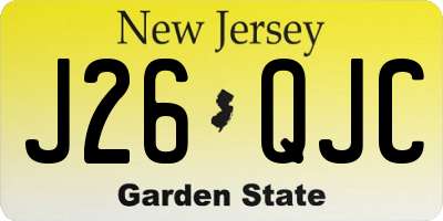 NJ license plate J26QJC