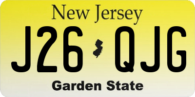 NJ license plate J26QJG