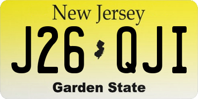 NJ license plate J26QJI