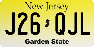 NJ license plate J26QJL