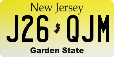 NJ license plate J26QJM