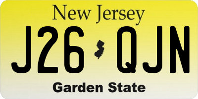 NJ license plate J26QJN