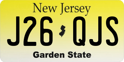 NJ license plate J26QJS