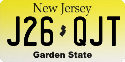 NJ license plate J26QJT