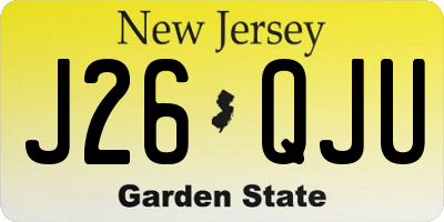 NJ license plate J26QJU