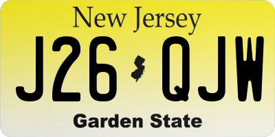 NJ license plate J26QJW