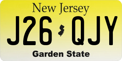 NJ license plate J26QJY
