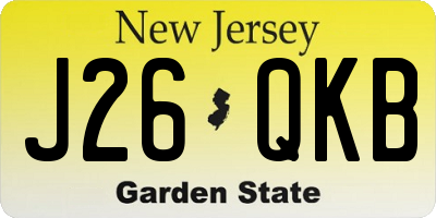 NJ license plate J26QKB