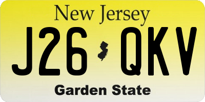 NJ license plate J26QKV