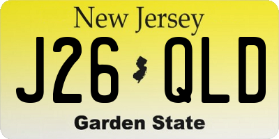 NJ license plate J26QLD