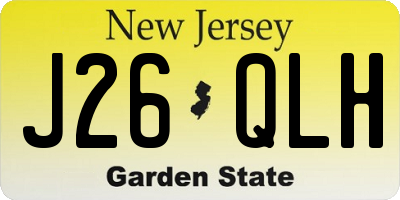 NJ license plate J26QLH