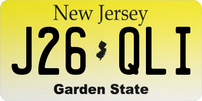 NJ license plate J26QLI