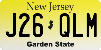 NJ license plate J26QLM
