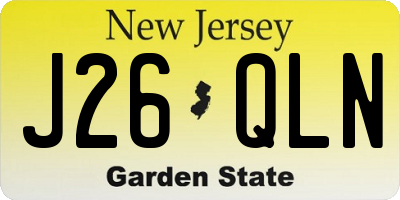 NJ license plate J26QLN