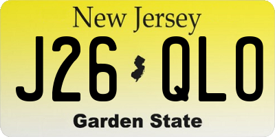 NJ license plate J26QLO