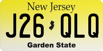 NJ license plate J26QLQ