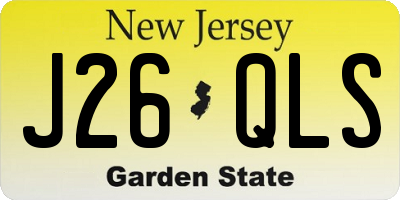 NJ license plate J26QLS