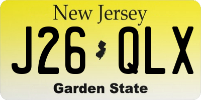 NJ license plate J26QLX