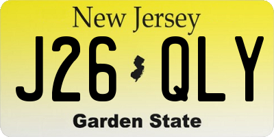 NJ license plate J26QLY