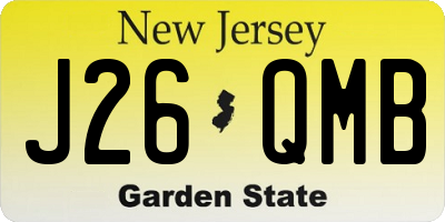 NJ license plate J26QMB