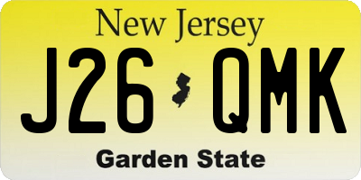 NJ license plate J26QMK