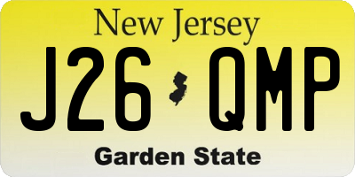 NJ license plate J26QMP