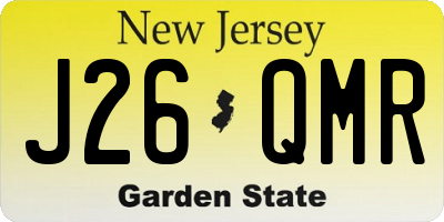 NJ license plate J26QMR