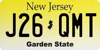 NJ license plate J26QMT