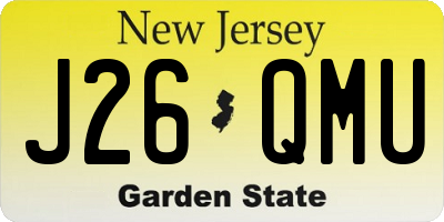 NJ license plate J26QMU
