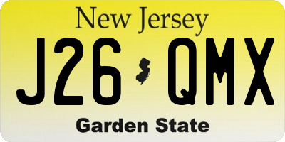 NJ license plate J26QMX