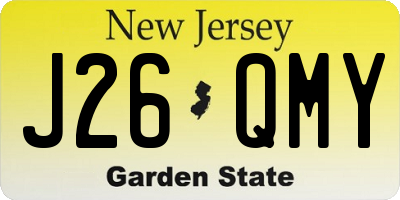 NJ license plate J26QMY