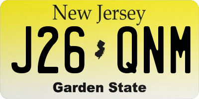 NJ license plate J26QNM