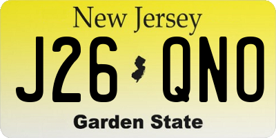 NJ license plate J26QNO