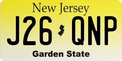NJ license plate J26QNP