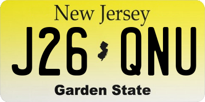 NJ license plate J26QNU