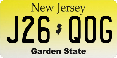 NJ license plate J26QOG