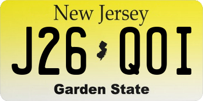 NJ license plate J26QOI