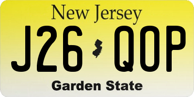 NJ license plate J26QOP