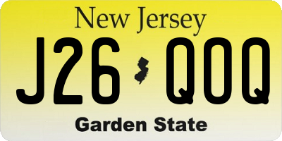 NJ license plate J26QOQ